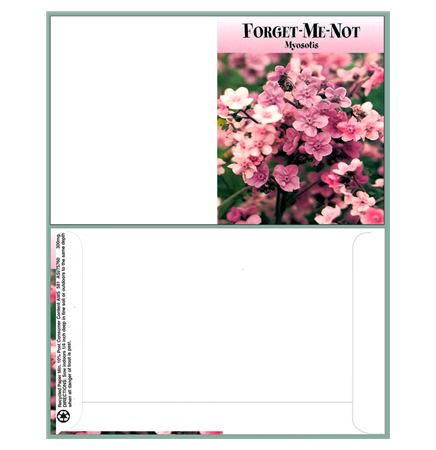 Mailable Series Pink Forget Me Not Seeds- Digital Print- Front & Back Imprint