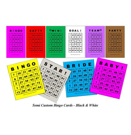 Semi Custom Bingo Cards - Black & White (2.00"x3.50")