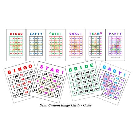 Semi Custom Bingo Game Cards - Color (2.00"x3.50")