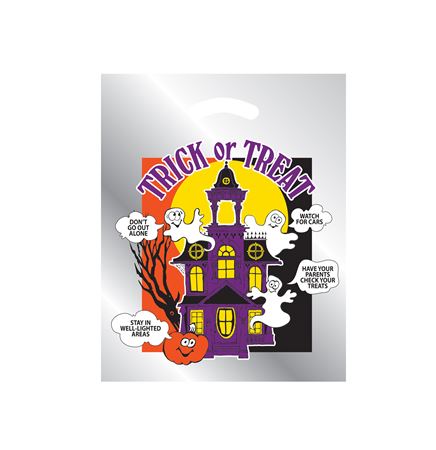 Halloween Stock Design Silver Reflective Die Cut Bag • Haunted House
