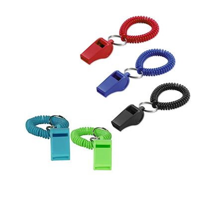 Spiral Bracelet and Keychain Whistles