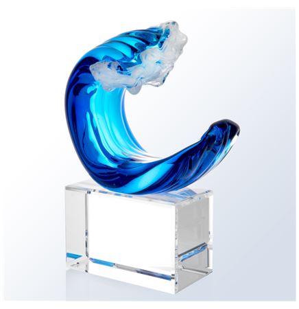 Tidal Art Glass Award 8 1/4"H