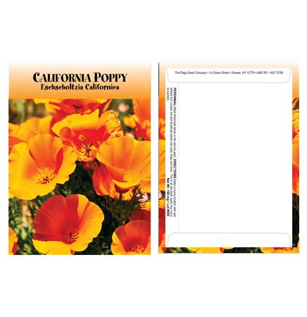 Standard Series California Poppy Seed Packet - Digital Print /Packet Back Imprint