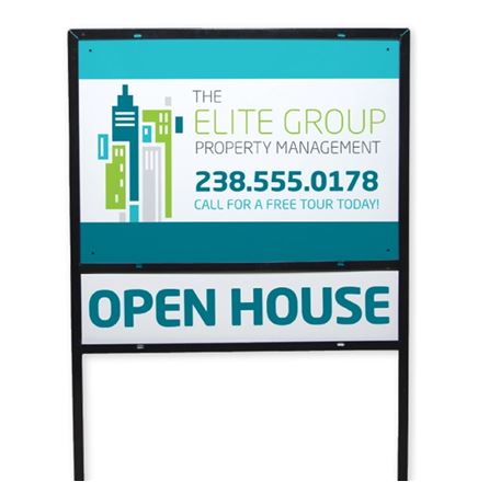 Full Color Metal Yard Sign w/Frame (18"x24")