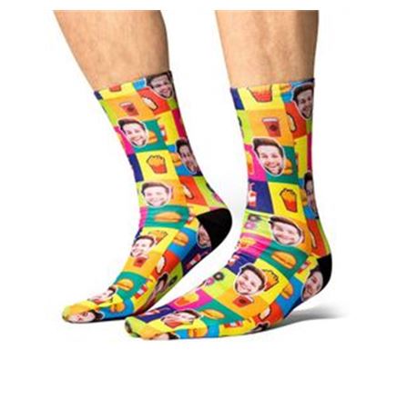 Mid Calf sublimated full color Socks, 200 needle